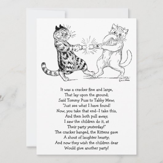 Cats Pulling Cracker Kaart (Voorkant)