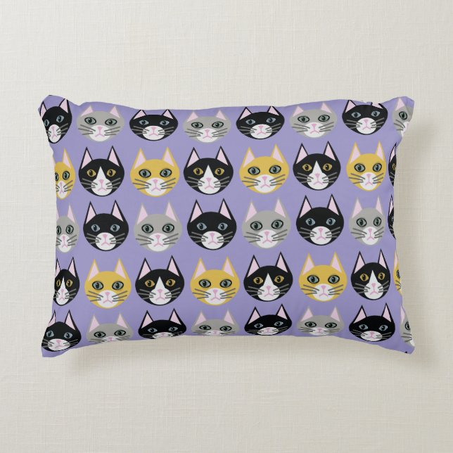 Cats purple accent kussen (Voorkant)