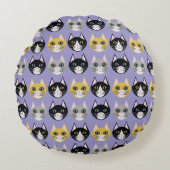 Cats purple rond kussen (Voorkant)