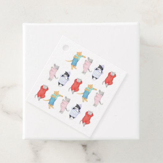 CATS PYJAMAS Square Cadeau Labels (In situ)