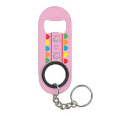 Cats & Rainbow Hearts Pink Bottle Opener Keychain Mini Flessenopener (Achterkant)
