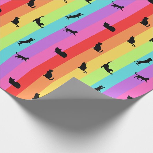 Cats Rainbow Wrapping Papier - rol (Hoek)