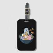Cats Ramen Rainbow LGBTQ Gay Lesbian Pride Ally Bagagelabel (Voorkant (verticaal))