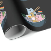 Cats Ramen Rainbow LGBTQ Gay Lesbian Pride Ally Cadeaupapier (Rol Hoek)