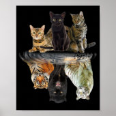 Cats Reflection Friend Cat Lovers Cute Tiger Poster (Voorkant)