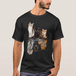 Cats Reflection Mirror Cheetah Tiger Puma Cat T-shirt