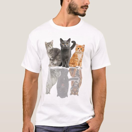 Cats Reflection Mirror Puma Cheetah Tiger Funny Ca T-shirt (Voorkant)