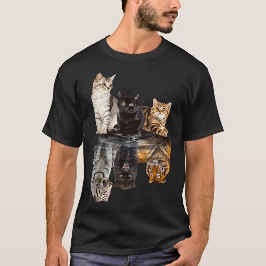 Cats Reflection Mirror Tiger Mom Mother Day Love T-shirt (Voorkant)