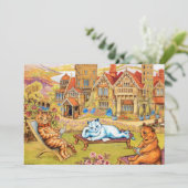 Cats relaxing in the Grounds at Napsbury by Wain Bedankkaart (Staand voorkant)