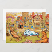 Cats relaxing in the Grounds at Napsbury by Wain Bedankkaart (Voorkant / Achterkant)