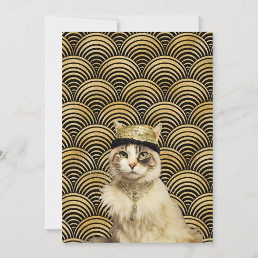 Cats Roaring 20's Party Flapper Dans Kaart (Achterkant)