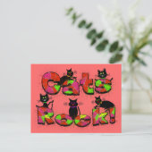 Cats Rock-Cat-liefhebbers cadeautjes Briefkaart (Staand voorkant)