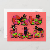 Cats Rock-Cat-liefhebbers cadeautjes Briefkaart (Voorkant / Achterkant)