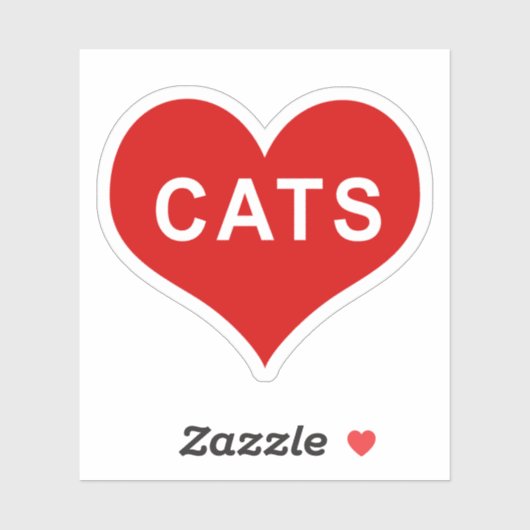 CATS Rode Hart Vinyl Sticker (Vel)