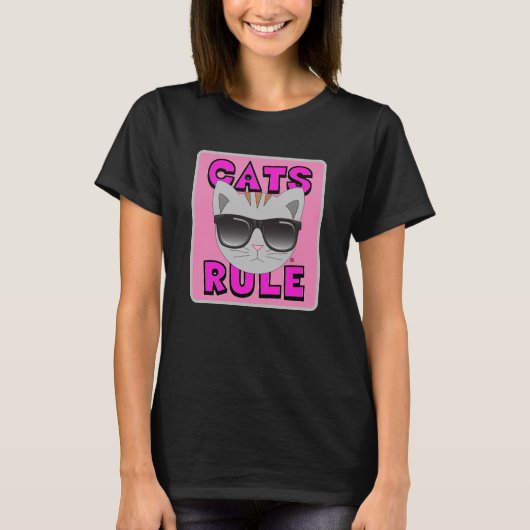 CATS RULE Cute Cat Lover shirt (Voorkant)
