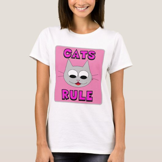 CATS RULE Cute Cat Lover shirt (Voorkant)