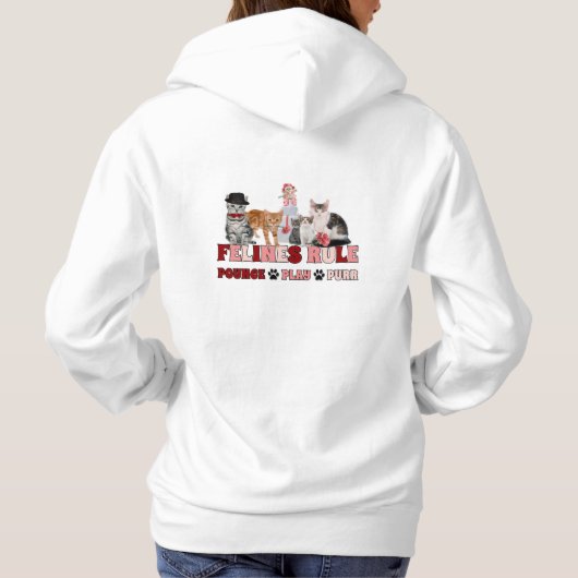 Cats Rule Funny die Felines heeft geperst Hoodie (Achterkant)