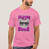CATS RULE PINK Cute Cat Lover tshirt (Voorkant)