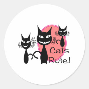 Cats Rule!!!!!!!!!!!!!!! Ronde Sticker