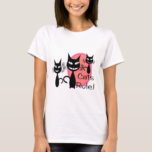 Cats Rule!!!!!!!!!!!!!!! T-shirt (Voorkant)
