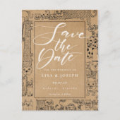 Cats Rustic Kraft Script Bewaar de datum Aankondigingskaart (Voorkant)