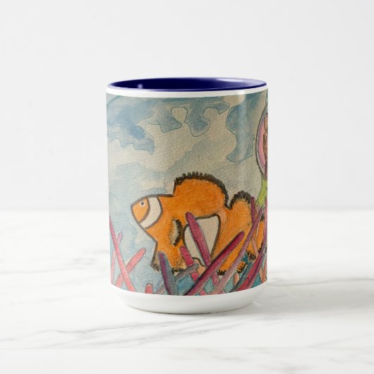 Cats Scuba Diving Waterverf Mok (Midden)