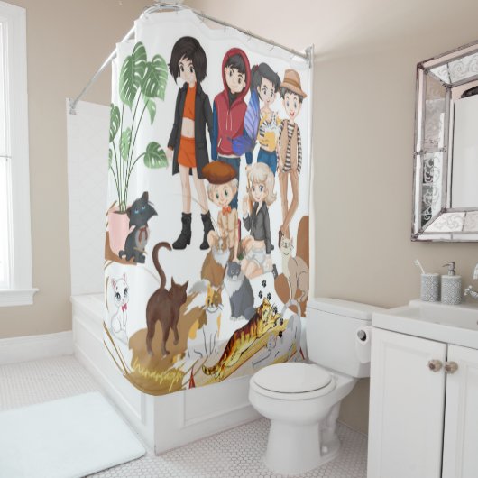 Cats Shower Curtain Douchegordijn (In situ)