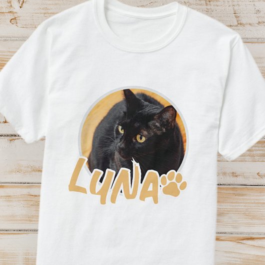 Cat's Simple Modern Speelse Typografie Naam Foto T-shirt