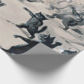 Cats Snowball Fight, Louis Wain Cadeaupapier (Hoek)