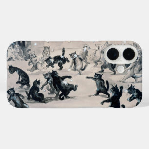 Cats Snowball Fight, Louis Wain iPhone 16 Hoesje