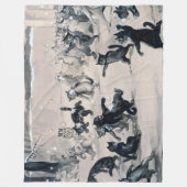 Cats Snowball Fight, Louis Wain Fleece Deken (Voorkant)