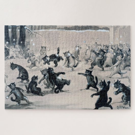 Cats Snowball Fight, Louis Wain Legpuzzel (Horizontaal)
