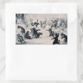 Cats Snowball Fight, Louis Wain Rechthoekige Sticker (Tas)