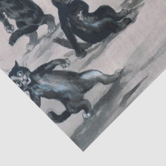 Cats Snowball Fight, Louis Wain Tissuepapier (Detail)