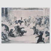 Cats Snowball Fight, Louis Wain Tissuepapier (Voorkant)