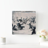 Cats Snowball Fight, Louis Wain Vierkante Klok (Huis)