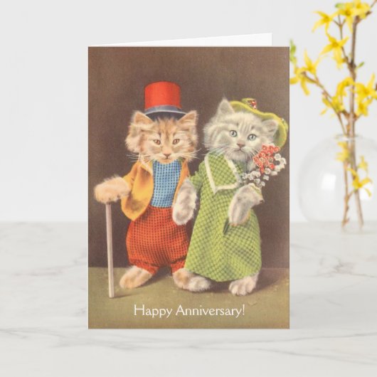  Cats - Spint-fectly Happy Jubileum, Kaart (Gele Bloem)