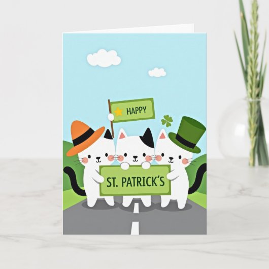 Cats St Patricks Day Fun Card Kaart (Voorkant)