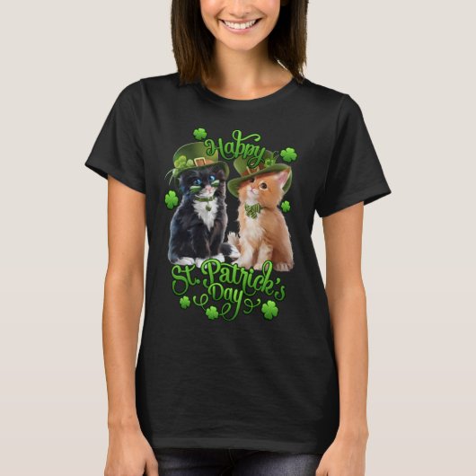 Cats St Pat's Paddy Patrick Day's Happy St Cat Tri T-shirt (Voorkant)