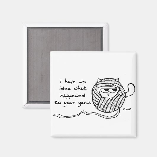 Cats Steal Yarn - Funny Cat Magnet (Voorkant / Achterkant)