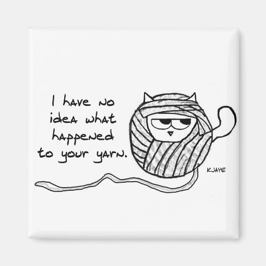 Cats Steal Yarn - Funny Cat Magnet (Voorkant)