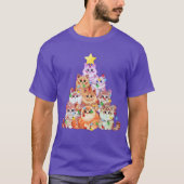 Cats tangled in Christmas Lights Cat Christmas T-shirt (Voorkant)