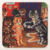 Cats Tea Party beroemd gemaakt door Louis Wain Ond Kartonnen Onderzetters (Voorkant)