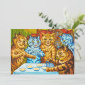 Cats Tea Party by Louis Wain Bedankkaart (Staand voorkant)