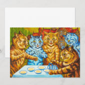 Cats Tea Party by Louis Wain Bedankkaart (Voorkant / Achterkant)