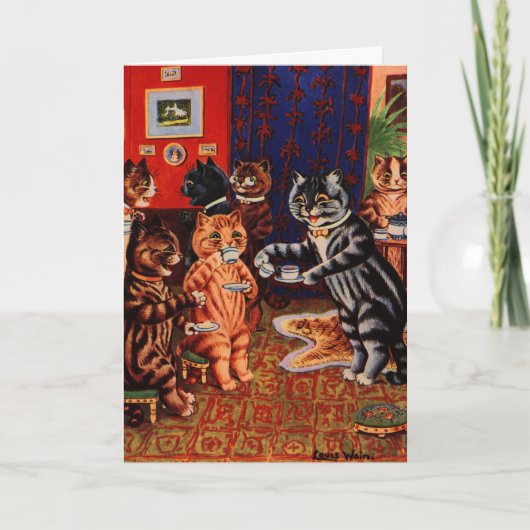 Cats Tea Party by Louis Wain Kaart (Voorkant)