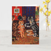 Cats Tea Party by Louis Wain Kaart (Gele Bloem)