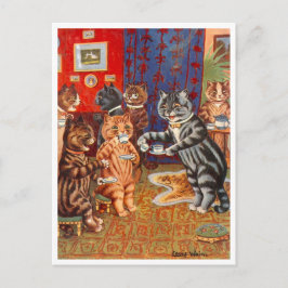 Cats Tea Party Louis Wain Vakantie Briefkaart