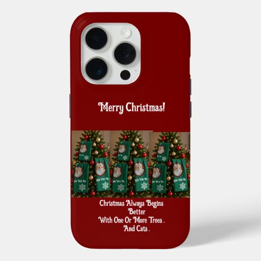 Cats Towels In Christmas Tree, photo,humor Case-Mate iPhone Case (Achterkant)