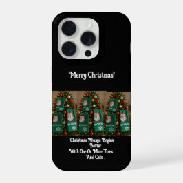 Cats Towels In Christmas Tree, photo,humor iPhone 15 Pro Case